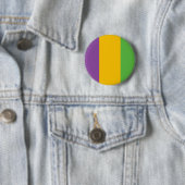 Mardi Gras Flag Crown Ronde Button 5,7 Cm (In situ)
