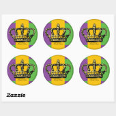 Mardi Gras Flag Crown Ronde Sticker (Vel)