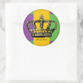 Mardi Gras Flag Crown Ronde Sticker (Tas)