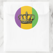 Mardi Gras Flag Crown Ronde Sticker (Tas)
