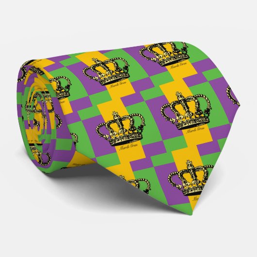Mardi Gras Flag Crown Stropdas (Opgerold)