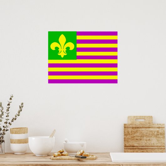 Mardi Gras Flag Poster (Keuken)