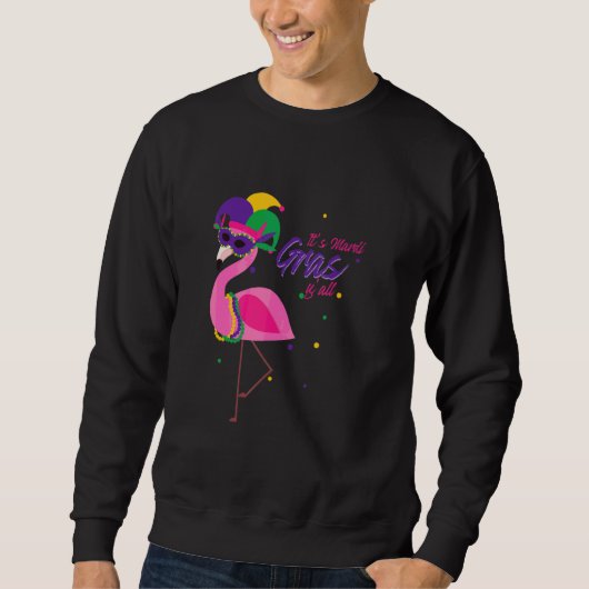 Mardi Gras Flamingo Bird Trui (Voorkant)