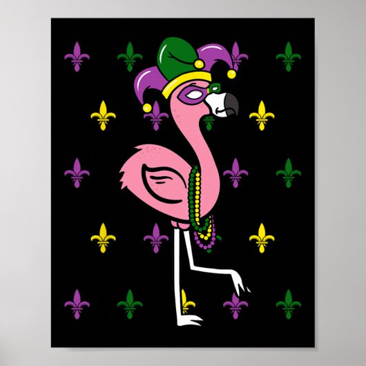 Mardi Gras Flamingo Carnival Parade Costuum Poster (Voorkant)