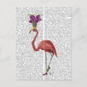 Mardi Gras Flamingo Full Briefkaart (Voorkant)