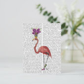 Mardi Gras Flamingo Full Briefkaart (Staand voorkant)