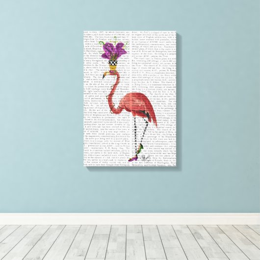 Mardi Gras Flamingo Full Canvas Afdruk (Insitu (Houten vloer))