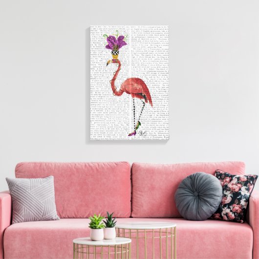 Mardi Gras Flamingo Full Canvas Afdruk (Insitu (Woonkamer))