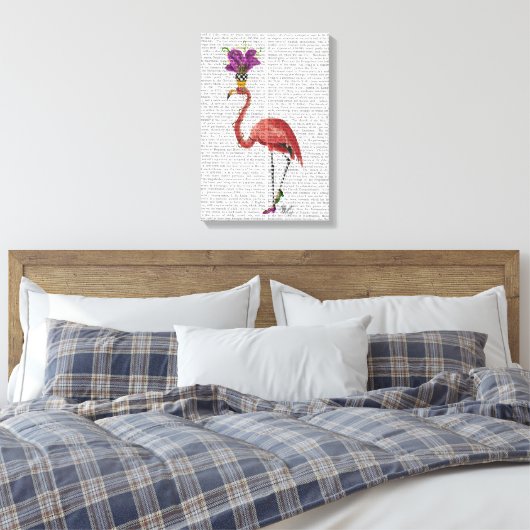 Mardi Gras Flamingo Full Canvas Afdruk (Insitu (Slaapkamer))