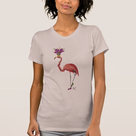 Mardi Gras Flamingo Full T-shirt (Voorkant)