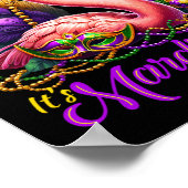 Mardi Gras Flamingo Hawaiian Tropical Party Mannen Poster (Hoek)