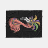 Mardi Gras Flamingo Het is Mardi Gras Yall Kostuum Fleece Deken (Voorkant (Horizontaal))