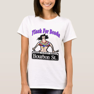 Mardi Gras Flash voor Beads Bourbon St T-shirt