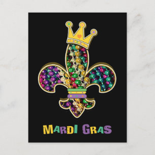 Mardi Gras Fleur Celebrate Briefkaart