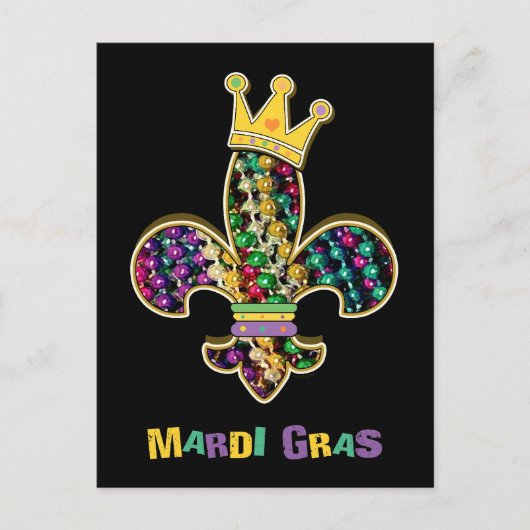 Mardi Gras Fleur Celebrate Briefkaart (Voorkant)