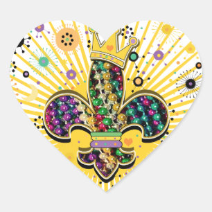 Mardi Gras Fleur Celebrate giften Hart Sticker