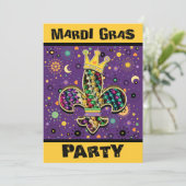 Mardi Gras Fleur Celebrate Kaart (Staand voorkant)