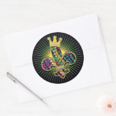 Mardi Gras Fleur Celebrate Ronde Sticker (Envelop)