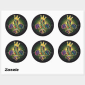 Mardi Gras Fleur Celebrate Ronde Sticker (Vel)