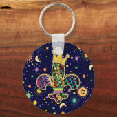 Mardi Gras Fleur Celebrate Sleutelhanger (Voorkant)