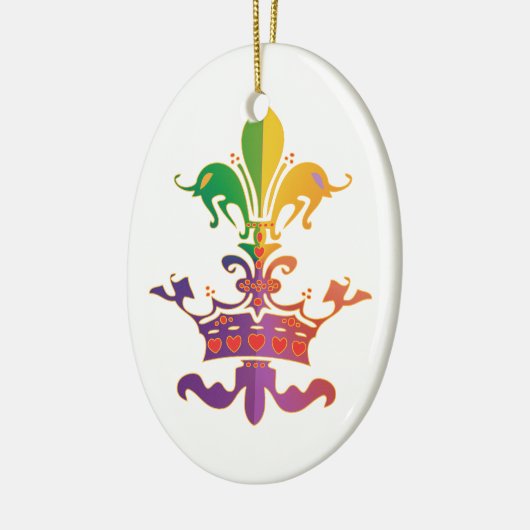 Mardi Gras Fleur de Crown Keramisch Ornament (Links)