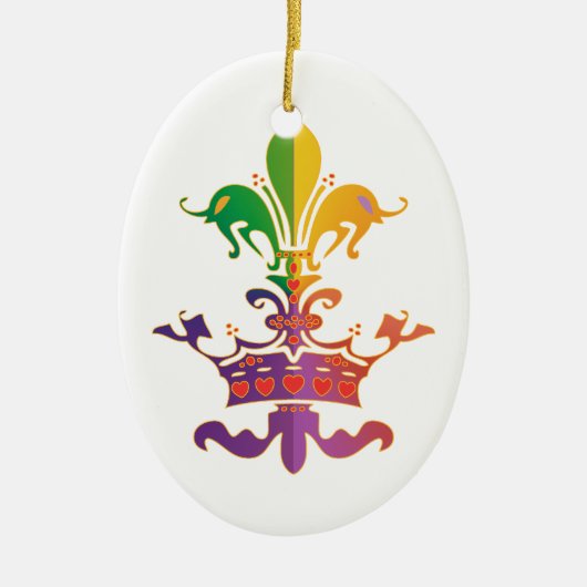 Mardi Gras Fleur de Crown Keramisch Ornament (Voorkant)