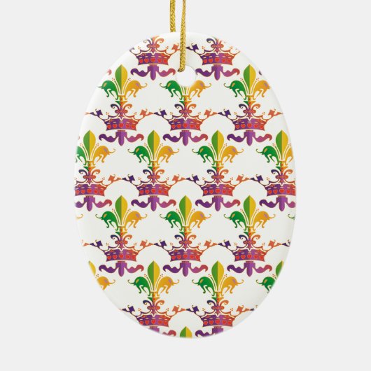 Mardi Gras Fleur de Crown Keramisch Ornament (Achterkant)