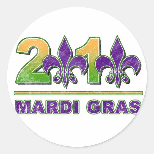 Mardi Gras Fleur-de-Lis 2010 Sticker (Voorkant)