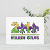 Mardi Gras Fleur-de-Lis 2010 Uitnodiging (Staand voorkant)