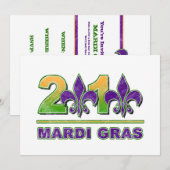 Mardi Gras Fleur-de-Lis 2010 Uitnodiging (Voorkant / Achterkant)