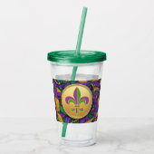 Mardi Gras Fleur de lis Acryl Drinkbeker (Achterkant)
