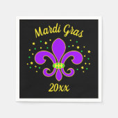 Mardi Gras Fleur-de-lis Add Year Servet (Voorkant)