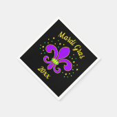 Mardi Gras Fleur-de-lis Add Year Servet (Hoek)