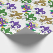 Mardi Gras fleur de lis and masks Cadeaupapier (Hoek)