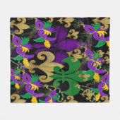 Mardi Gras fleur de lis and masks Fleece Deken (Voorkant (Horizontaal))