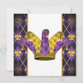 Mardi Gras fleur-de-lis Argyle Pet Kaart (Achterkant)