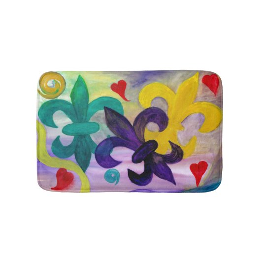 Mardi Gras fleur de lis badkamer- of keukenmat Badmat (Voorkant)