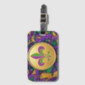 Mardi Gras Fleur de lis Bagagelabel (Voorkant (verticaal))