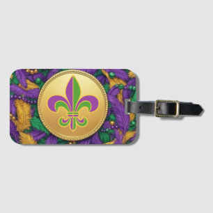 Mardi Gras Fleur de lis Bagagelabel