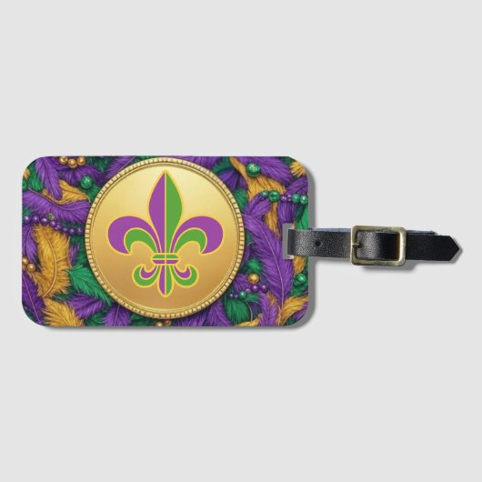 Mardi Gras Fleur de lis Bagagelabel (Voorkant (horizontaal))