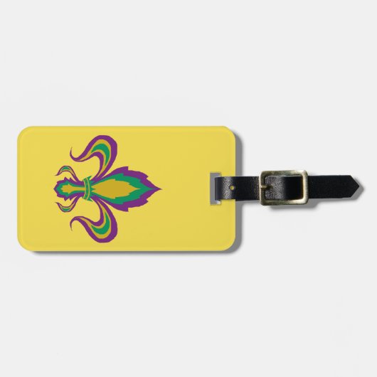 Mardi Gras Fleur De Lis Bagagelabel (Voorkant horizontaal)