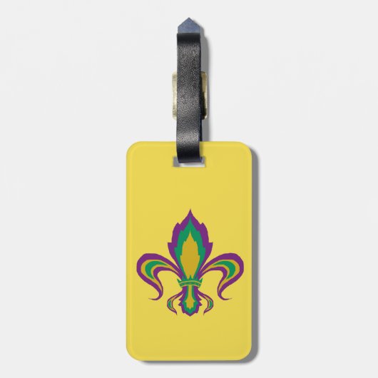 Mardi Gras Fleur De Lis Bagagelabel (Achterkant verticaal)