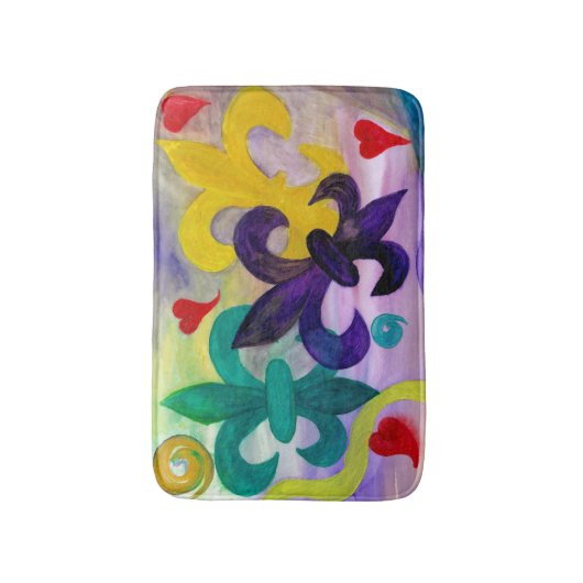Mardi Gras fleur de lis bat of keukenvloer mat (Voorkant Verticaal)