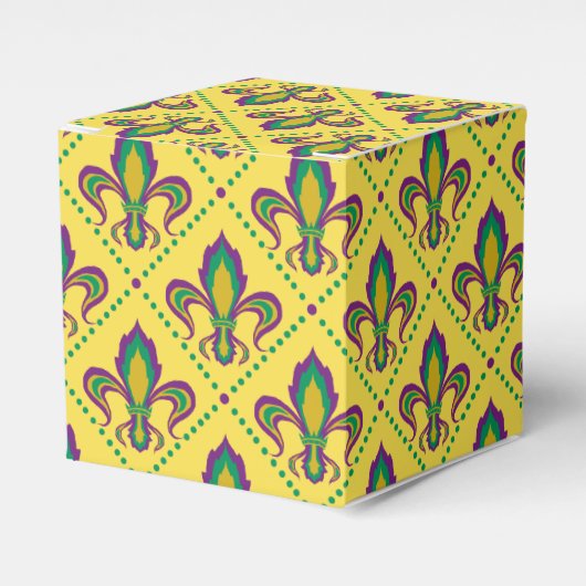 Mardi Gras Fleur De Lis Bedankdoosjes (Voorkant Zijde)