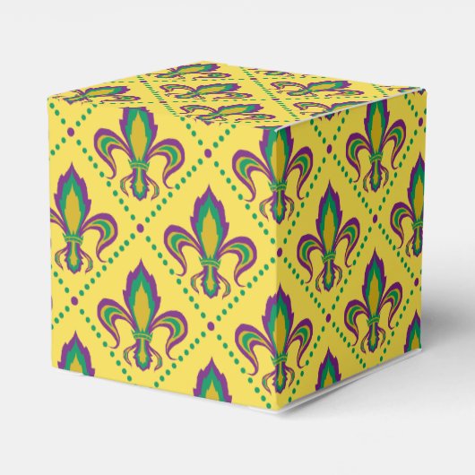 Mardi Gras Fleur De Lis Bedankdoosjes (Achterkant)