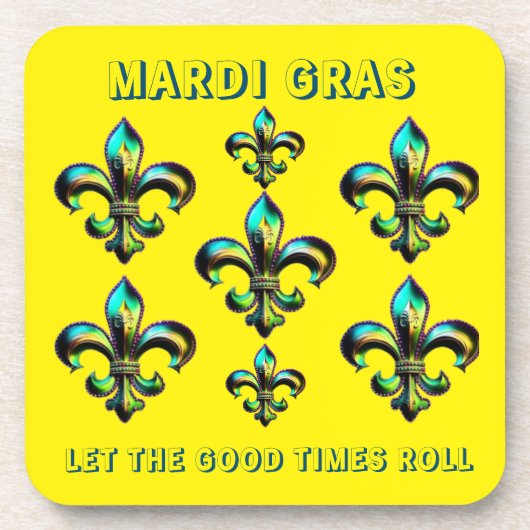 Mardi Gras Fleur De Lis Bier Onderzetter (Voorkant)