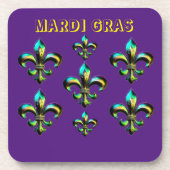 Mardi Gras Fleur De Lis Bier Onderzetter (Voorkant)