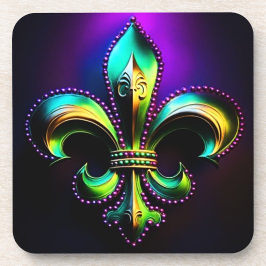 Mardi Gras Fleur De Lis Bier Onderzetter (Voorkant)