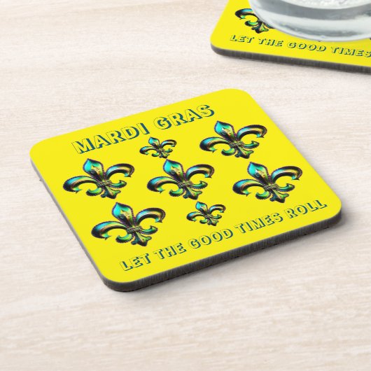 Mardi Gras Fleur De Lis Bier Onderzetter (Linkerzijde)