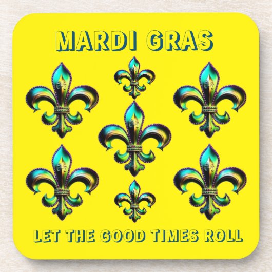 Mardi Gras Fleur De Lis Bier Onderzetter (Voorkant)